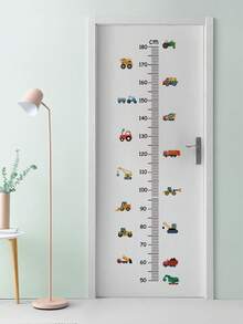 1pc Car, Excavator, Piano Shaped Height Measurement Wall Sticker, Accurately Track Your Baby's Height, Accompany Your Baby's Growth. Cartoon Design Removable Measuring Ruler Sticker, Suitable For Room And Home Decor, Party, Home Decoration, Gift. - Height Stickers - View 4