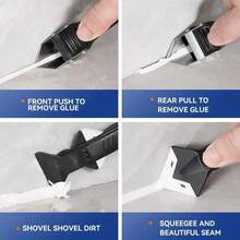 5-In-1 Multi-Function Scraper - Ultimate Home Tool For Glass Glue Removal - Removes Residual Adhesive, Scraper And Smoothing Tool - A - View 5