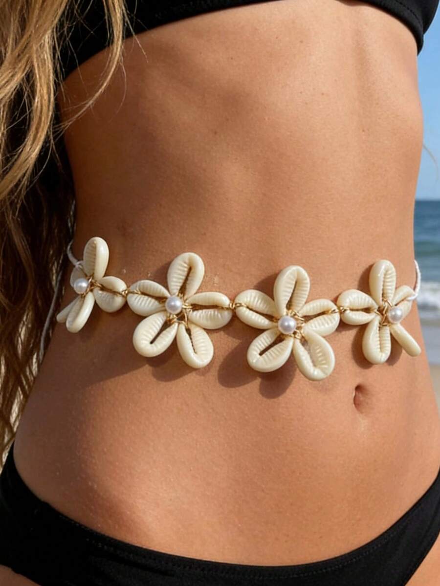 imoli 1 chiếc dây đeo eo/dây đeo thân dệt thủ công kiểu Bohemian bằng dây nhựa polyester, quà tặng trang sức phù hợp cho phụ nữ mùa hè, kỳ nghỉ biển.