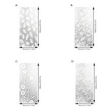 1/4pcs Decorative Plant Pearl Frosted Window Stickers. Elegant White Floral Leaf Vine And Feather Pattern. Static Cling Stickers. Waterproof PVC Material. Suitable For Bathroom, Powder Room, Bedroom And Living Room. - Multicolor - View 2