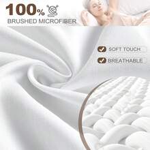 Ga trải giường vừa khít 90 x 200 cm - Ga trải giường 100% cotton, đạt chứng nhận OEKO-TEX, vải dệt kim, phù hợp với nệm có độ dày lên đến 40 cm. - trắng - Xem 6