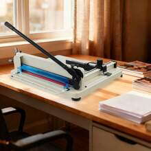 Model 858A3 Heavy-Duty Paper Cutter, Precision Guillotine Paper Trimmer With Grid Guide And Adjustable Locking Strip, Robust Iron Construction, 12x18 Inch Cutting Capacity For Card Paper, Photos, Labels And Documents, Freestanding Desktop Design For Office, School And Home Use, Easy Assembly And Clean Cuts - A - View 6