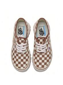 Vans男鞋女鞋Authentic Vibram DX厚底增高鞋德比鞋低筒休閒鞋情侶鞋VN0A5JLWD3M - 棕白棋盤格 - 查看 4