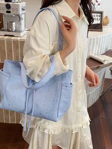 New Large Capacity Diamond Quilted Dual Handle Women's Shoulder Bag, Lightweight & Portable, Suitable For Summer Outdoor Travel, Comes With Animal Pendant Decor, Essential Travel Backpack - Multicolor - View 5