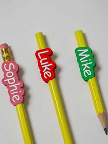 COMMERCIAL LICENSE | Digital STL File Download | Personalized Pencil Topper Name | Custom Name Pencil Topper | 3D Print School Accessory - Multicolor - View 1
