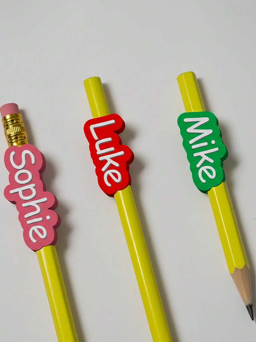 COMMERCIAL LICENSE | Digital STL File Download | Personalized Pencil Topper Name | Custom Name Pencil Topper | 3D Print School Accessory - Multicolor - View 1