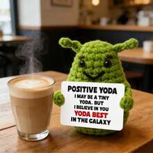 1pc Handmade Crocheted Green Alien Plush Doll, Intelligent Soft Skin-Friendly, Suitable For All Ages, Makes A Thoughtful Personal Gift - Multicolor - View 3
