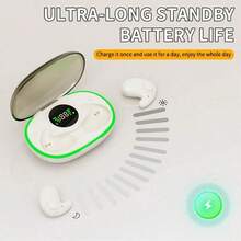 Sleep Invisible TWS Wireless Earbuds, HiFi Stereo, LED Digital Display, Low Latency Gaming, Ergonomic Lightweight Sleep Headphones, Compatible With IOS & Android, Comfort Fit For Travel & Fitness - Multicolor - View 9