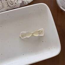 2个装女士时尚优雅仿珍珠水钻猫眼蝴蝶夹发夹，适合日常佩戴，波西米亚风 - 彩色 - 查看 7