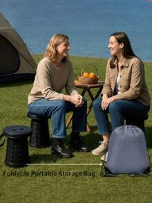 Silla/taburete plegable para exteriores con bolsa de almacenamiento, ligero y fácil de transportar, adecuado para pesca, camping y barbacoas (silla no incluida) - Multicolor - Ver 4