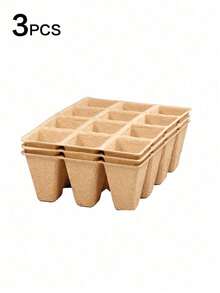 3/5/10pcs Paper Pulp Seedling Cups, Nutritious Tray, One-Time Use Paper Pulp Vegetable Seedling Tray, Plant Nursery Pot, Seedling Starter Pot Tray - A - View 14