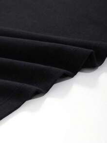 Men's Plain Cotton Raglan Sleeve T-Shirt - 黑色 - 查看 4