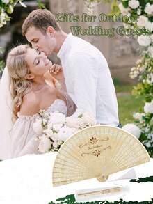 Customized Name/LOGO White Wedding Fan, Classic DIY Fan, High-Quality Customized Decoration, Personalized, Fashionable And Exquisite Customization, Personalized, Unique Gift For Her, Boyfriend, Girlfriend, Dad, Family, Mom - Multicolor - View 4