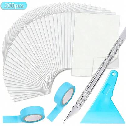 200 piezas de papel de liberación antiadherente de doble cara para kits de arte de diamantes para adultos, hojas de reemplazo de cubierta gruesa de 15x10 cm como accesorios y herramientas para el pintura de diamantes