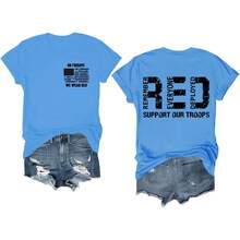 Red Friday Shirt On Fridays We Wear Red Tshirt Remember Everyone Deployed Shirts For Men Women Camisetas Para Mujer Camisas Para Mujer Graphic Tees Summer Tops For Women - 卡羅萊納藍-1 - 查看 1