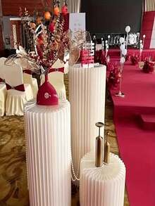 1/3/4个装便携式可重复使用纸板底座支架，可折叠立柱支架，婚礼道具，落地展示柱，DIY底座盒，带圆顶可折叠纸管立柱底座，适用于婚礼、生日、蛋糕架、节日派对、户外派对、家居装饰、房间装饰、毕业典礼、返校季、学习用品 - 彩色 - 查看 9