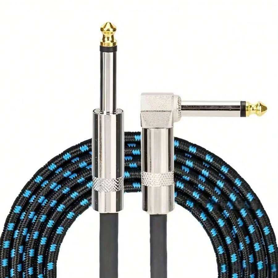 1條頂級音訊吉他連接線,耐用且高兼容性,降噪音訊線,高保真無損音質,適用於擴大機與樂器,音樂節演出,樂器配件禮物 - 黑色 - 查看 1