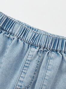 Balabala 男童运动裤，降落伞款式，轻便透气，休闲运动裤 2026 - 牛仔中藍 - 查看 3