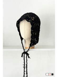 1 chiếc mũ len móc thủ công kiểu retro có tua rua hoa, thiết kế khoét rỗng, mũ beanie mùa hè nhẹ dành cho nữ. - Mặt dây chuyền hình hoa hồng với cỏ bốn lá - Xem 13