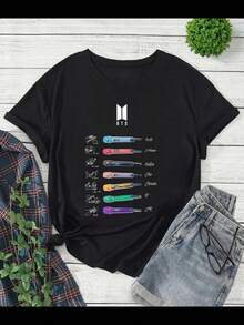 BTS Bangtan Boys Signatures Shirt, 2026 BTS World Tour T-Shirt,  Gift, BTS Merch,  Fan Shirt, Bts Logo  Shirt, Bts Graphic Shirt - 黑色 - 查看 1