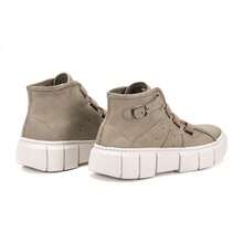Women's Tractor Boot Made Of Genuine Leather With Adjustable Side Detail And Elastic - 綠色 - 查看 2