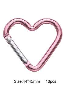 10pcs Aluminum Carabiner Keychain Clips - Assorted Shapes (Star, Heart, Bone, D-Shape) For Keys, Bags & DIY Crafts, Lightweight Metal Snap Hooks For Phone Straps & Outdoor Gear - Aluminum Carabiners - View 30