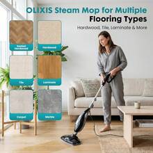 Sweetcrispy 10-In-1 Steam Mop, 1550W Detachable Handheld Steam Cleaner For Floor Cleaning, 16FT Cord, 2 Washable Pads, Multi-Purpose Floor Steamer For Hardwood, Carpet, Tile, Grout, Windows - Black Grey - View 3