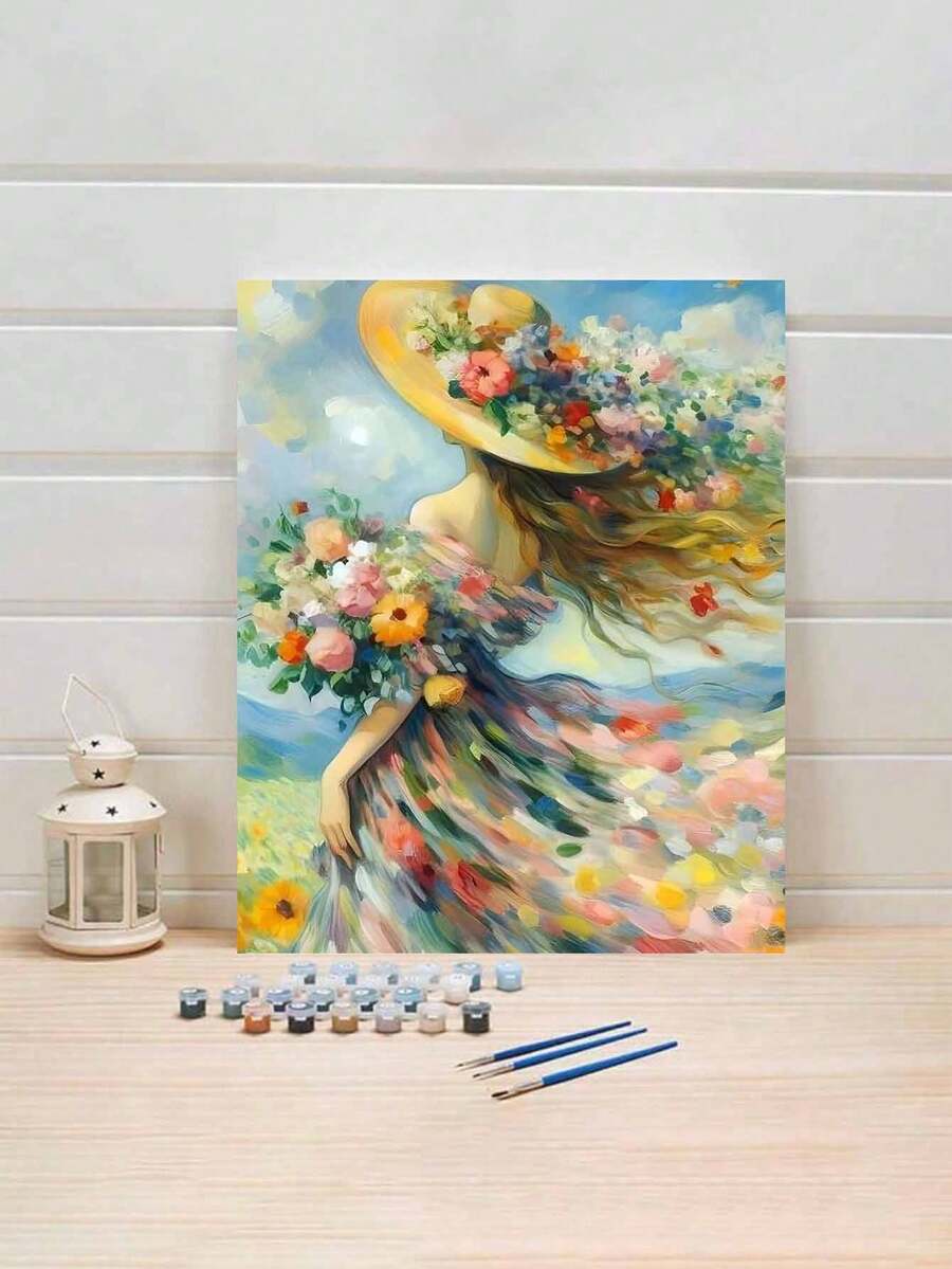 花卉与美妆DIY数字油画套装，精心绘制，用色彩表达您的个性，选择一幅油画装饰您的空间，自由选择。用色彩装点生活，展现个性。现在就开始您的艺术之旅吧！40*50厘米，不含画框