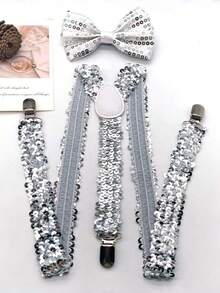 Bộ 1/2 món - Áo vest và cà vạt dành cho nam và người lớn, phụ kiện trang phục dự tiệc ngày lễ. Bộ áo vest và cà vạt đính kim sa vàng lấp lánh, vui nhộn và cá tính của chúng tôi sẽ giúp bạn trở thành tâm điểm chú ý. - Nhiều màu - Xem 8