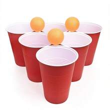 Bộ trò chơi Beer Pong 24 món, gồm 6 cốc đỏ và 3 quả bóng, thích hợp cho các bữa tiệc, tiệc ngoài trời, sinh nhật, các buổi tụ họp giải trí trong nhà dành cho người lớn. - Nhiều màu - Xem 11
