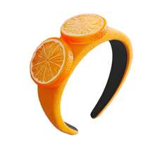 1 件装个性化柠檬片高冠发箍，少女气质发饰，高冠度假风头饰发夹 - 彩色 - 查看 8