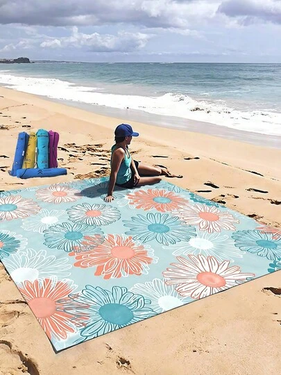 Waterproof, Sand-Proof Beach Blanket, Suitable For 1-7 People, Extra Large Size, Lightweight , Easy To Store, Sand-Resistant Beach Mat, Suitable For Travel, Camping, Hiking, Picnic And Other Occasions