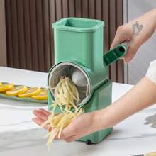 Máy thái rau củ đa năng 16 trong 1, tiện dụng cho nhà bếp, thái hạt lựu, thái lát, bào sợi và lọc nước, dụng cụ thái nhanh khoai tây, cà rốt, hành tây với tay cầm bảo vệ, tiết kiệm thời gian chuẩn bị nguyên liệu. - Màu xanh lá cây đậm - Xem 7