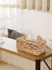 Cubierta de caja de pañuelos tejida a mano con textura natural, dispensador de papel de pañuelos de estilo minimalista, caja de pañuelos cuadrada gruesa y duradera, adecuada para la mesa del comedor, la encimera de la cocina, el armario del baño, regalo del Día de la Madre, útiles escolares, decoración del hogar, artículos esenciales para cruceros, organización del hogar, decoración del hogar para el verano, accesorios de baño, suministros de cocina - Multicolor - Ver 11