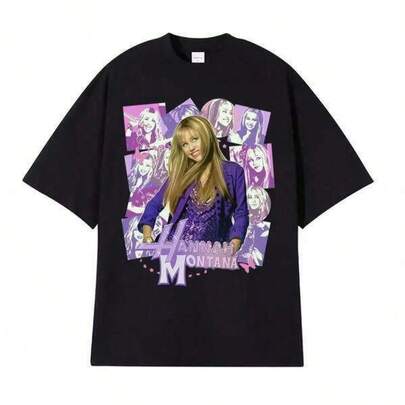 2026 Young Girl's Boy's Fashionable Clothes, Boys Girls Shirts Hannah MontanaS Epic Iconic Graphic T Shirt Men Women Retro Fashion Aesthetic T-Shirts Casual O-Neck Lightweight & Comfortable For Spring Summer, Fashionable Casual Wear, Street Style, Outdoor Picnic, School, Gifts,Mommy And Daughter Matching Outfit Size 4Y-13Y, S-XXXL, Men Clothing, Tops For Women, Unisex Graphic T Shirt, Perfect Gift For Back To School And Mother's Day, Can Be Matched With Parent-Child Outfits
