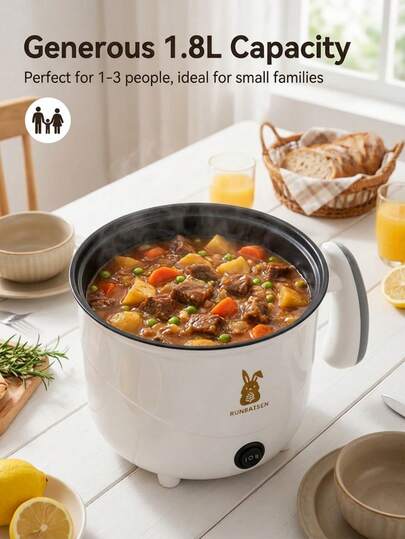 SOKANY 多功能电饭煲，学生电饭煲，宿舍迷你电饭煲，多功能一体锅，火锅，2档火力，煎/煮/炖/煮，适合1-3人使用，不粘内胆，易于清洁，省时省力，双温控，干烧保护，自动断电