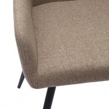 Classic Dining Chairs With Wide Seat, High Armrests & Metal Legs | 2-Piece Comfort Set - Khaki - View 8