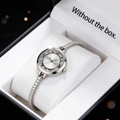 新款奢华女童手镯式腕表，时尚休闲珠宝镶嵌石英表，生日礼物，母亲节礼物