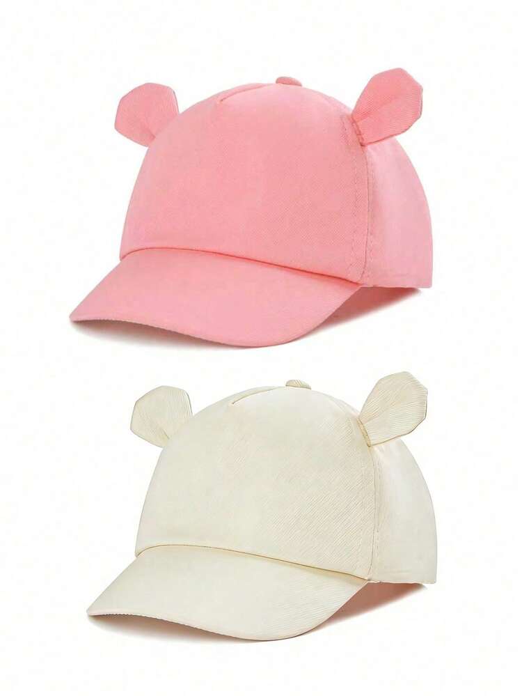 Cute Ear Design Baby Baseball Cap, Infant Toddler Sun Hat, Solid Color Versatile Soft Brim Cap, Suitable For Holidays, Outdoor Activities, Daily Use, Birthday Gift - Multicolor - View 15