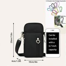 Nylon Crossbody Bag, Small Phone Shoulder Bag, Outdoor Sports Arm Bag, Unisex Messenger Bag, Adjustable Shoulder & Wrist Strap - Multicolor - View 10