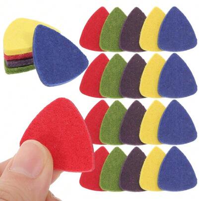 5 miếng gảy đàn ukulele bằng nỉ nhiều màu sắc, dùng cho guitar bass, autoharp, banjo, nhỏ gọn, mềm mại nhưng chắc chắn, thích hợp cho biểu diễn hòa nhạc.