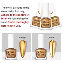 Mtssii 6PCS 7.5ml Mirror Effect Metallic Nail Polish Set Super Bright Metal Color Gold Silver Purple Blue Nail Polish - Quick-Dry, No Need Led UV Lamp Cured, Unscented, Purple, Red, And Beige Options For Women, Perfect Gift For Nail Lovers, Nail Supplies Vibrant Nail Polish Durable Nail - Multicolor - View 12