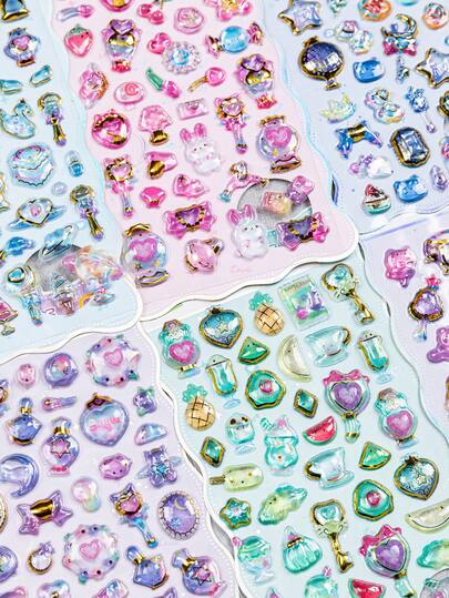 [2026 New] Colorful 3D Epoxy Resin Stickers - Starlight Series - Shimmering Radiance - Magic Wand Theme - Waterproof Reusable Removable High-Quality Resin - Suitable For Smartphones, Phone Cases, Laptops, Desktops, Tablets, Stationery, Notebooks, Planners, Scrapbooks, Mugs, Water Bottles, Tumblers, Refrigerators