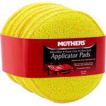 Mothers Microfiber Polishing Pad And Cleaning Pads Car Detailing, 5 Inch Diameter, Yellow, 6 Pack - 1 - View 2