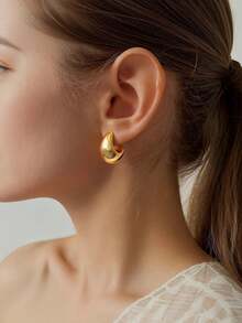 10 Pairs Chunky Gold Earrings Women, Statement Hoops Earring Multipack, Gold Chunky Hoop Earrings Jewelry - C15Pairs Gold - View 7