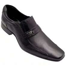 Men's Dress Shoes In Leather Rafarillo Comfortable Metal Elastic Work Wedding Event Original 34054 - Negro - Ver 3
