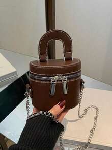 Wholesale 2026 New Arrival Exquisite Portable Makeup Cosmetic Box Case, Mini Bag Shoulder/Crossbody Bag For Women - Brown - View 2