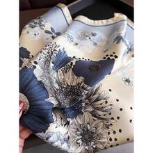 1 Piece Of Women's Elegant Retro Printed Thin Satin Square Imitation Silk Scarf, Bohemian Retro Casual Women's Scarf, Shawl, Lightweight And Comfortable Women's Headscarf, Suitable For Daily Wear And Outings In Spring And Summer - Multicolor - View 5