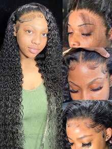 Tóc giả Jerry Curly Lace Front Blended Hair Wigs có tóc con, mật độ 180%, kiểu Jerry Curly 13x4 trong suốt dành cho nữ. - SNatural - Xem 3