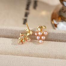 DARA 1 đôi bông tai ngọc trai nước ngọt không hạt màu tím, kích thước 3-4mm, thanh lịch, thích hợp cho nữ giới đeo hàng ngày, kèm hộp quà tặng chất lượng cao. - Màu tím hoa cà - Xem 11